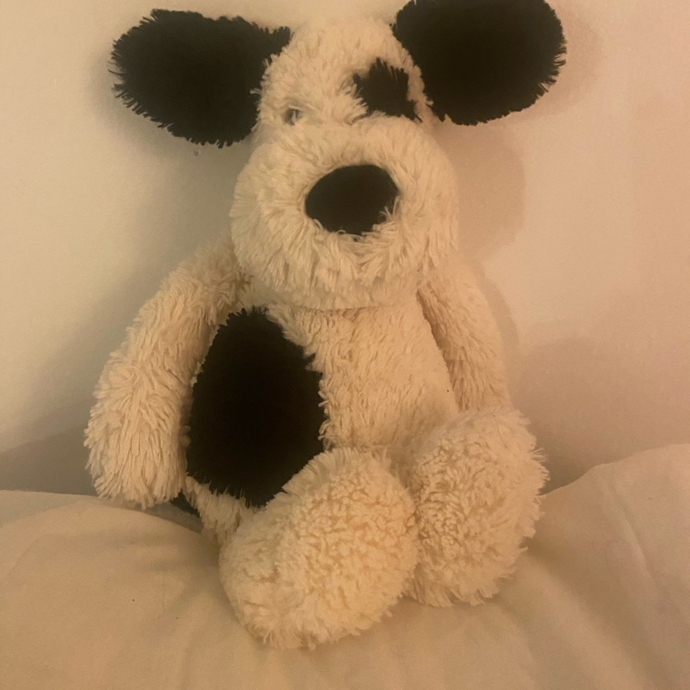 Jellycat Bashful Puppy Dog Cream and Black